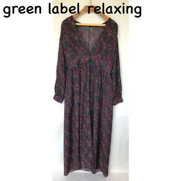 green label relaxing 페이즐리 무늬 긴팔 원피스