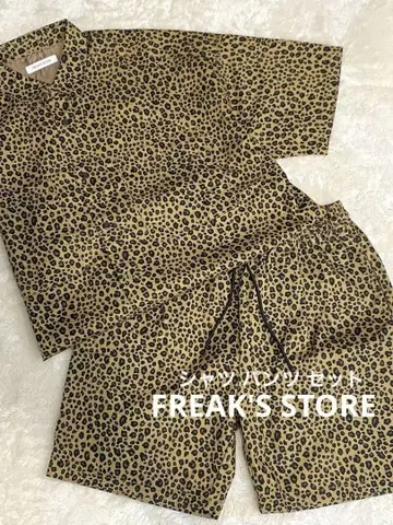 FREAK'S STORE 넉넉한 레오파드 셔츠 숏 팬츠 세트
