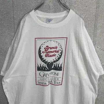 JERZEES USA제 골프 투어 프린트 화이트 티셔츠 2XL