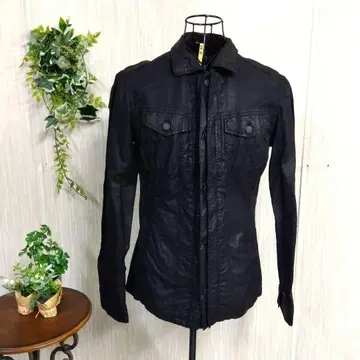 TORNADO MART 블랙 캐주얼 긴팔 셔츠 (주름 가공) L