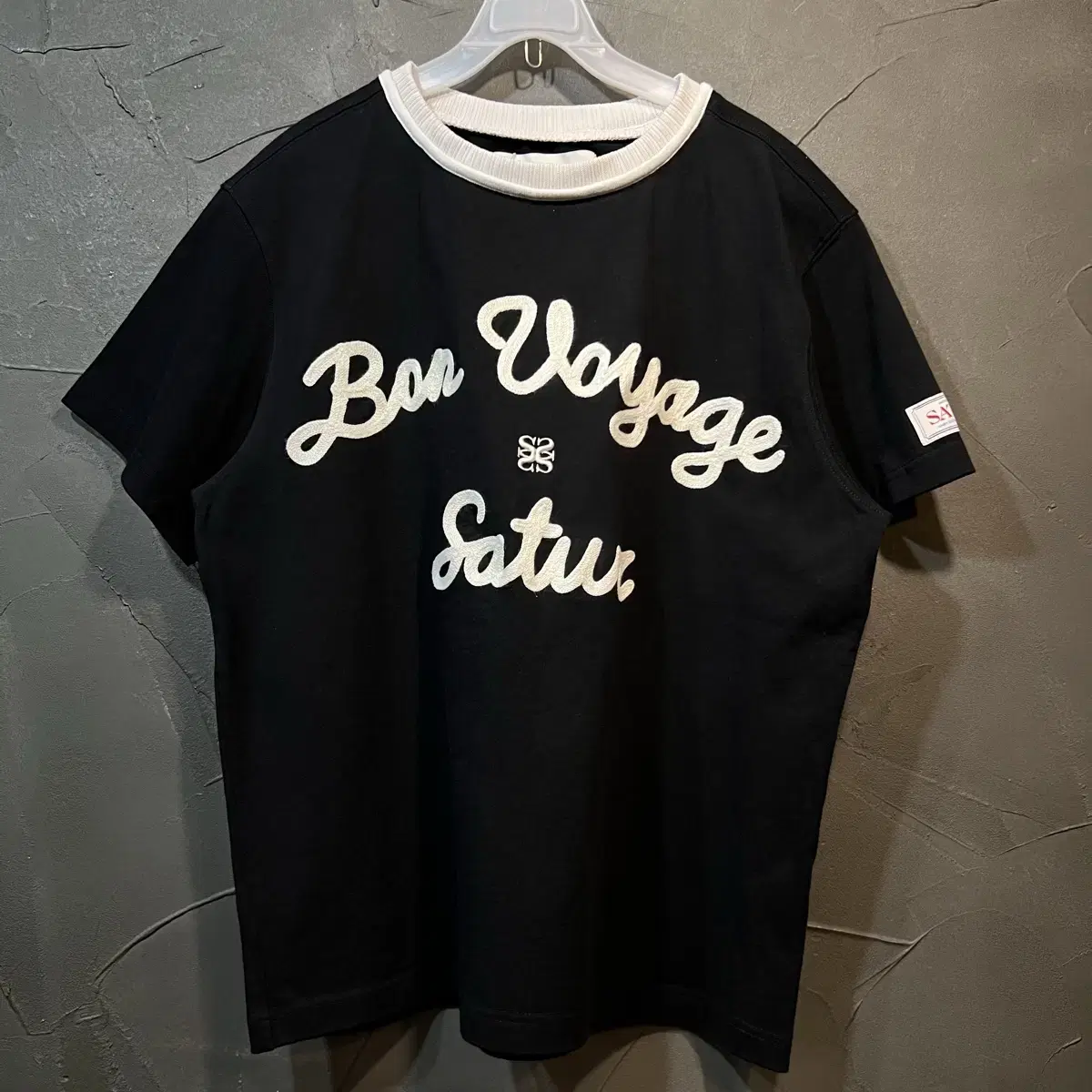 SATUR | 세터 [S] Satur Bon Voyage Black T-Shirt on Bunjang