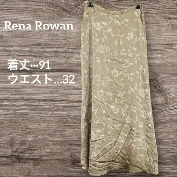 Rena Rowan 꽃무늬 롱 스커트 사이즈 6 베이지 스커트