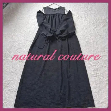 새상품급 natural couture 오프숄더 볼륨 슬리브 블랙
