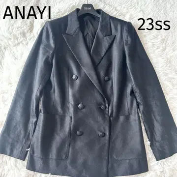 완판템 새상품급 23SS 아나이 라미 스트레치 더블 자켓 38 블랙