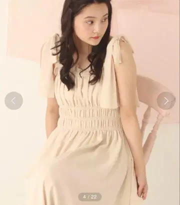 무게트 시폰 리본 시링 오프 아이보리
