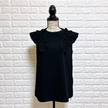 아베닐 에투알 프릴 소매 상의 블랙 38 여성용 새상품급