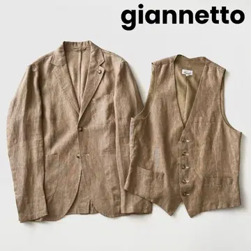 giannetto 지네토 린넨 자켓 베스트 2피스 세트