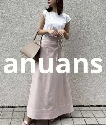 거의 미사용 anuans 플레어 스커트 SMALL 핑크 여성용
