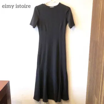 eimy istoire 블랙 니트 롱 원피스 반팔 13N2507