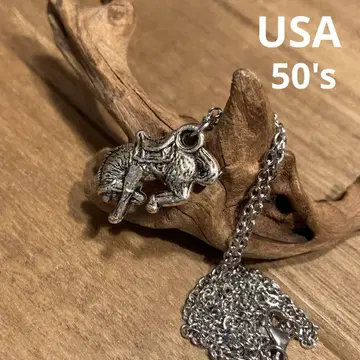 USA 빈티지 50's 참 목걸이 웨스턴 서부극 말 호스