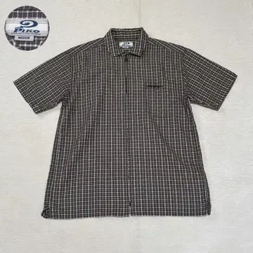 PIKO 올드 피코 반팔 셔츠 체크 무늬 풀 집업 90s 00s M