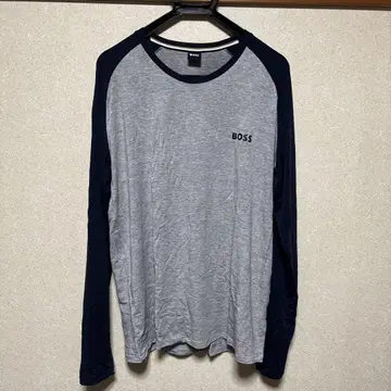 BOSS 래글런 슬리브 룸웨어 그레이/네이비