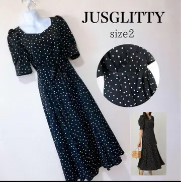JUSGLITTY 도트 무늬 롱 원피스 size2