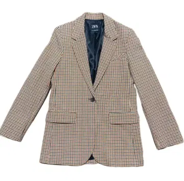 ZARA 테일러드 자켓 브라운 체크