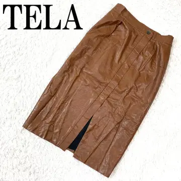 TELA 테라 인조 가죽 스커트 브라운 42 B9218