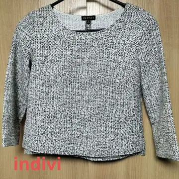 INDIVI 오분 소매 크루넥 탑