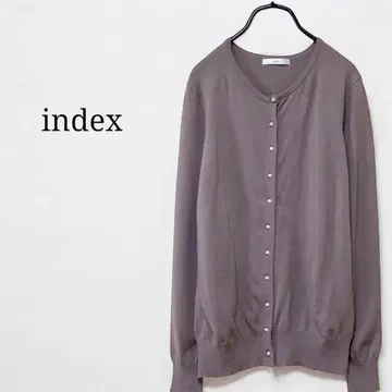 index 인덱스 펄 버튼 크루넥 니트 가디건 더스티 컬러