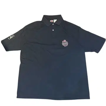 90년대 할리데이비슨 자수 블랙 피케 셔츠 2XL