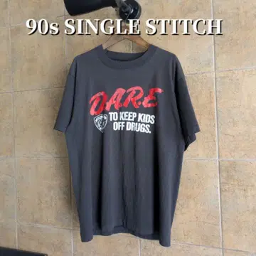 90s 페이드 DARE 티셔츠 싱글 스티치