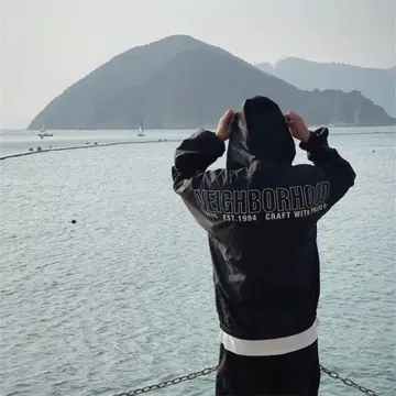 NEIGHBORHOOD 블랙 풀오버 후드티
