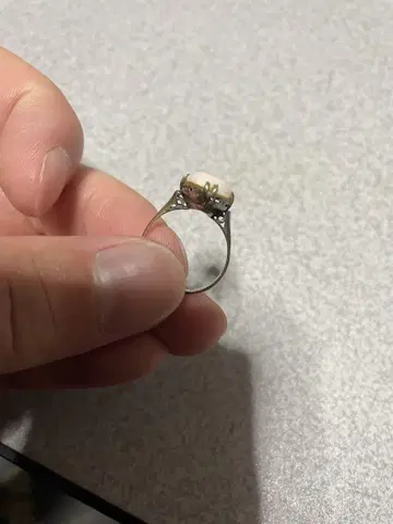 오팔 반지 K14 WG 스톤 포함 2.9g