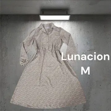 Lunacion 여성용 롱 원피스 긴팔 M 꽃무늬 귀여운