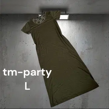 tm-party 원피스 L 반팔 얇은 소재 롱 원피스 심플