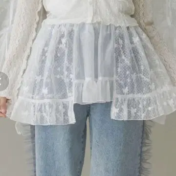 메리 제니 시어 레이스 프릴 앞치마