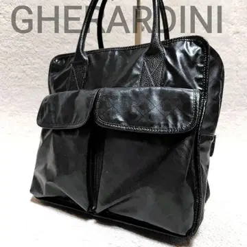 GHERARDINI 미니 토트 블랙 소프트 올 패턴 더블 포켓