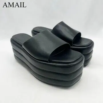 AMAIL 아메일 플랫폼 벌키 샌들 통굽 블랙