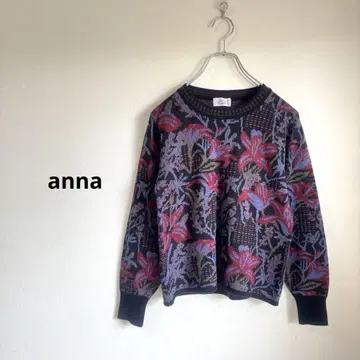 anna 꽃무늬 긴팔 니트 스웨터