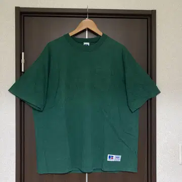 80s RUSSELL ATHLETIC 포켓 티셔츠 그린 XL 새상품급