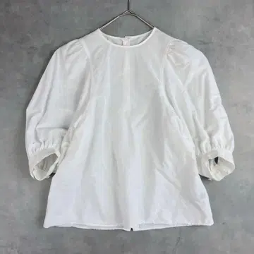 MACPHEE 맥피 코튼 린넨 볼륨 슬리브 풀오버 블라우스