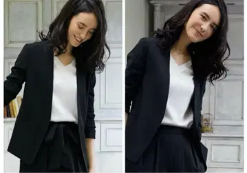 그린 라벨 릴랙싱 칼라리스 노카라 자켓 38 다크 네이비