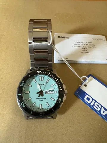CASIO 카시오 MTD-125D-2A2 아날로그 워치 터콰이즈 블루