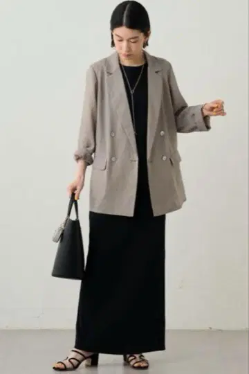 Loungedress 라운지 드레스 슬리브리스 컷 원피스 M 블랙