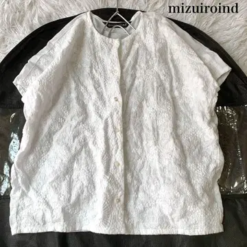 mizuiroind 린넨 코튼 자수 프렌치 슬리브 셔츠 블라우스