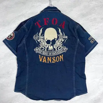 VANSON TFOA 무장전선 데님풍 워크 셔츠 XL 집업