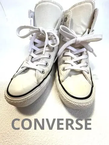 CONVERSE 화이트 하이컷 스니커즈 척테일러 24cm