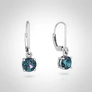 매혹적인 컬러 체인지, 정말 멋지다! 알렉산드라이트 2.2ct 귀걸이