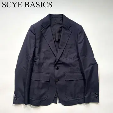 SCYE BASICS 네이비 브레 실버 버튼 모헤어 자켓 모드 캐주얼
