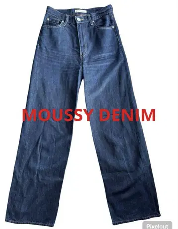 MOUSSY 와이드 레그 데님 다크 블루
