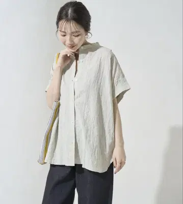 FREAK'S STORE 내추럴 포코포코 프렌치 슬리브 블라우스