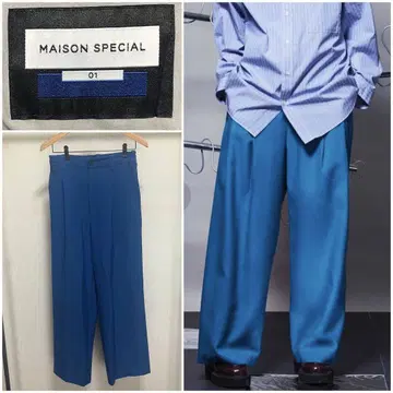 MAISON SPECIAL 블루 와이드 슬랙스