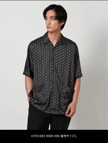 UNITED ARROWS 클래식 패턴 드레이프 오픈 카라 셔츠