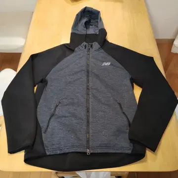 New Balance NB HEAT 풀 지퍼 후디 그레이/블랙