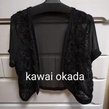새상품! kawai okada 오카다 귀여운 꽃무늬 자수 볼레로
