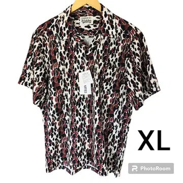 노브랜드 오픈 카라 셔츠 XL 사이즈 브라운 애니멀 무늬 레오파드 무늬