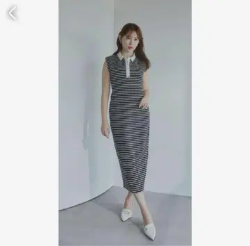 Her lip to French Sleeve 폴로 롱 드레스