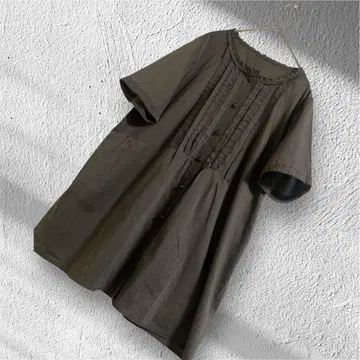 레리안 엠플러스 하우스 핀턱 린넨 블렌드 블라우스 13+